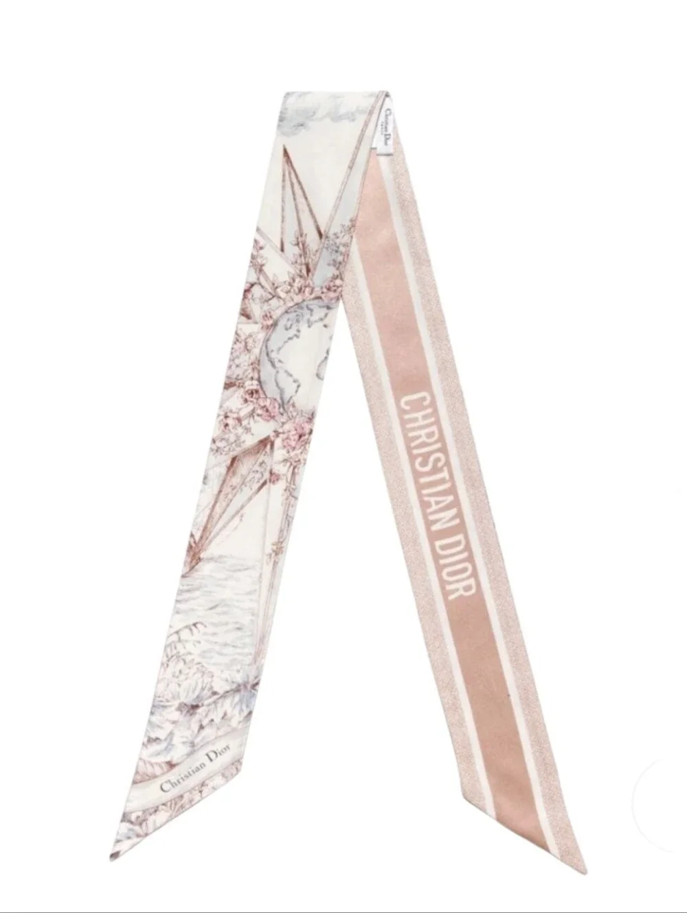 Like NEW!!! RARE!!! AUTHENTIC Christian Dior Pink Silk Mitzah Scarf 100% SILK
